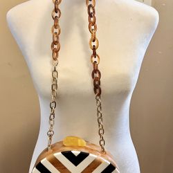 Women's one shoulder diagonal cross bag Geometric Mosaic acrylic bag, acrylic bag 