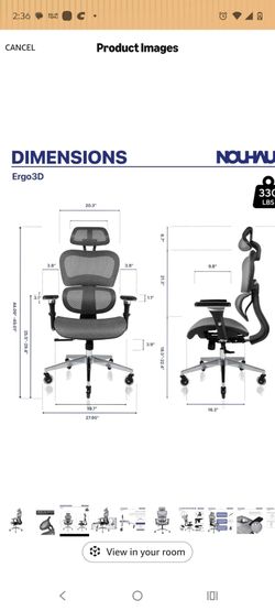 Nouhaus Ergo3D Ergonomic Office Chair Grey
Dynamic Lumbar Support, Mesh High Back, 4D Armrests, Adjustable Headrest, Aluminum Base, BIFMA, SGS