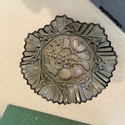 Ruffled Carnival Glass Fruit Bowl