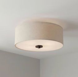 Progress Lighting Inspire 13 in. 2-Light Drum Flush Mount, Antique Bronze