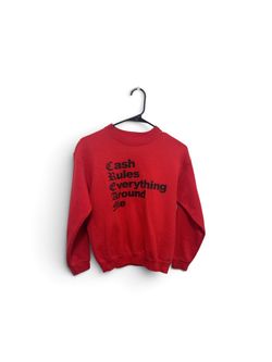 Fashion Nova Women's Red Crew Neck Pullover Sweatshirt Graphic Logo XS
