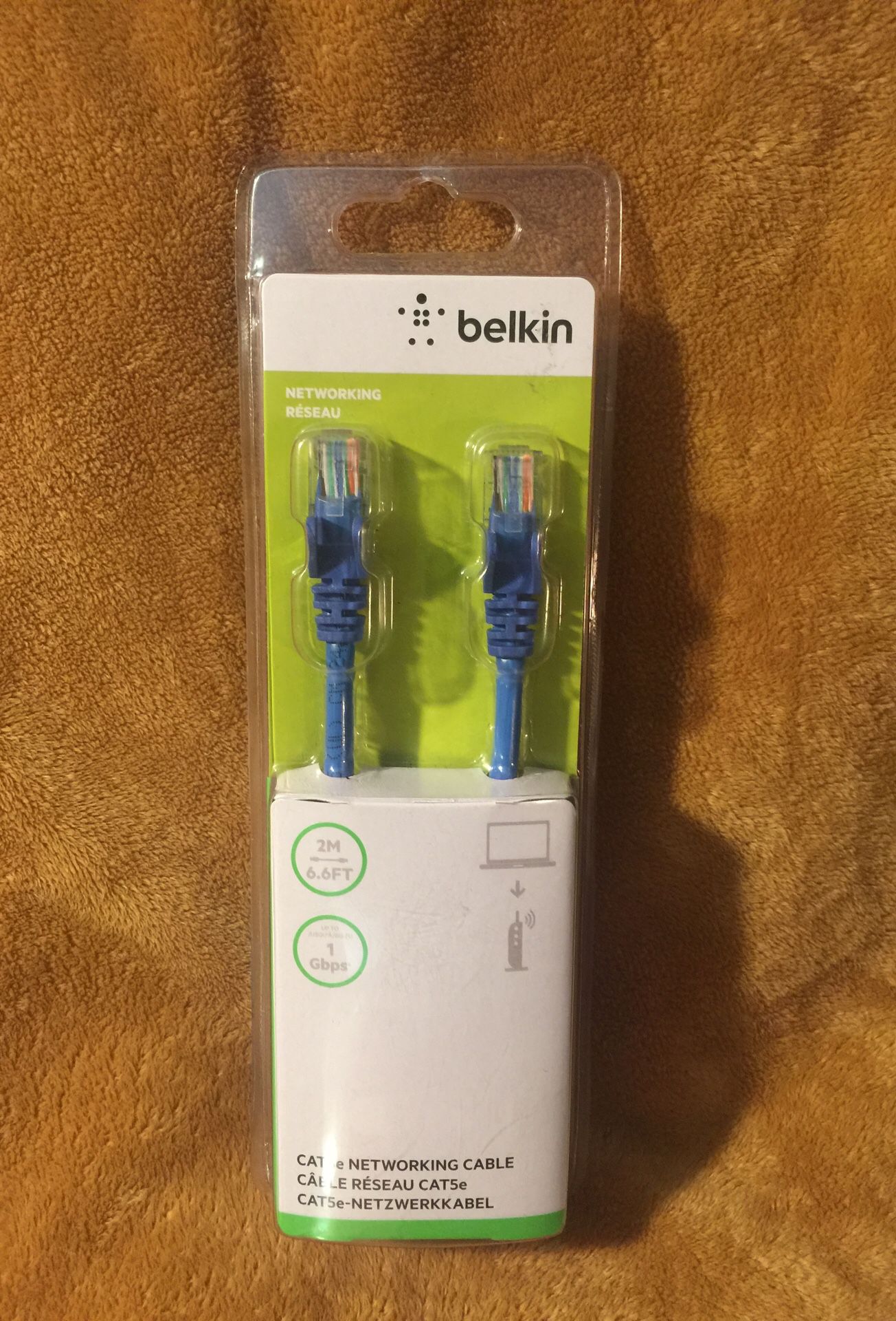 Belkins 6’6” Cat5e Networking Cable-Blue