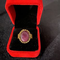 Ruby Pegien Blood Stone Silver Plated Gold 14k