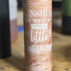 Rose Gold Glitter Marble Tumbler 