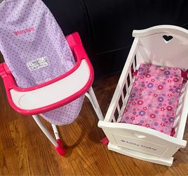 American girl bitty bay high chair & playpen