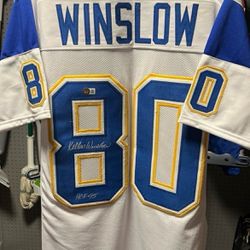 Signed XL jersey by Kellen Winslow of the San Diego Chargers with hologram !