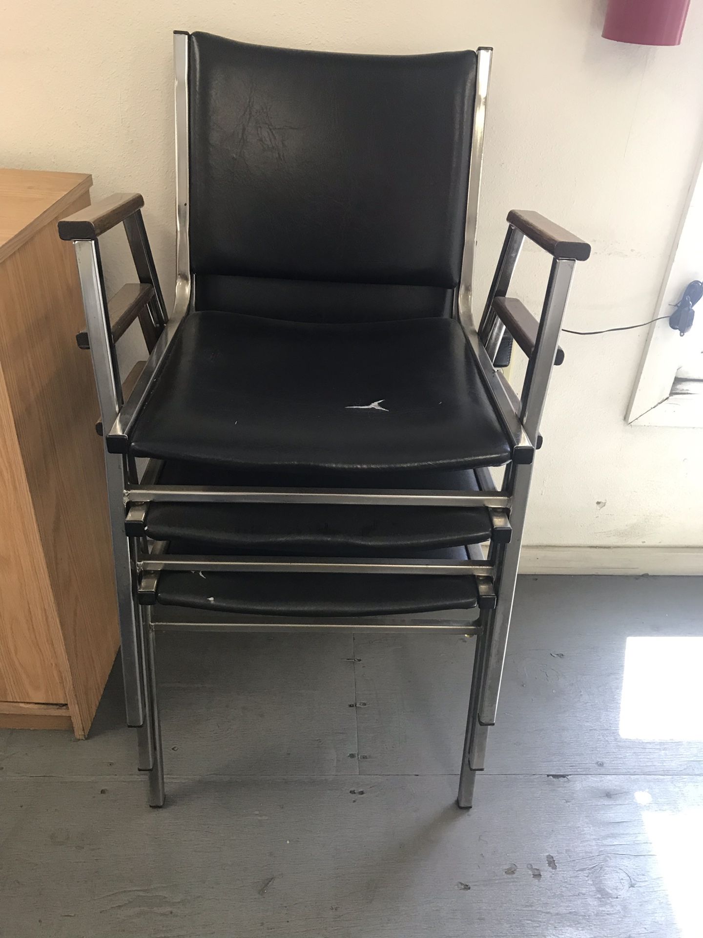 3 waiting chairs for office or waiting room