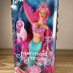 Mermaid Fantasy Barbie Doll Mattel 2002 Kayla Pink Hair 56759 Rare Damaged Box