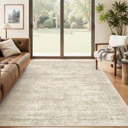 5x8ft Beautiful Area Rug Beige Color NEW Soft Classy Nice Design