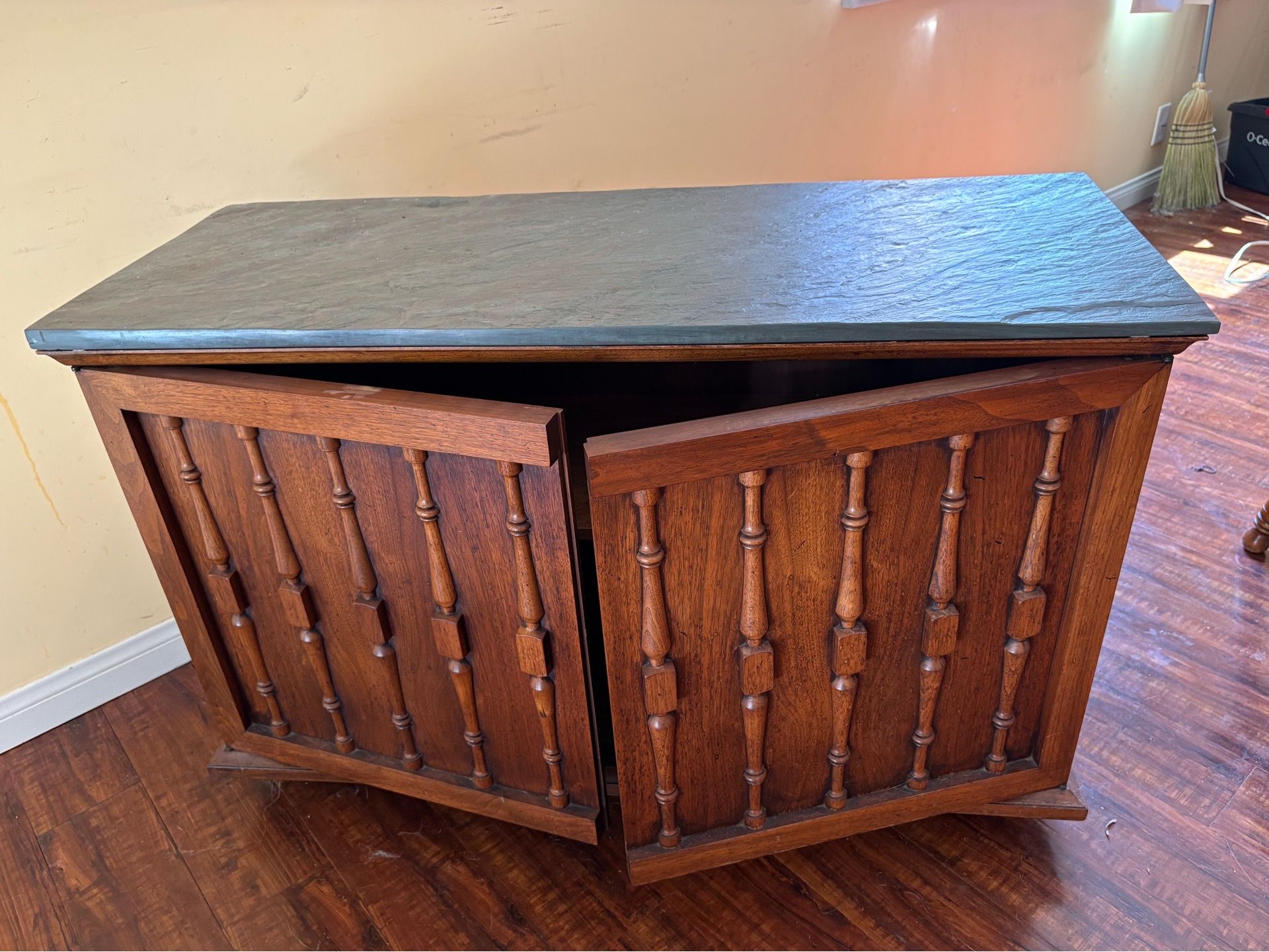 Henredon “Heritage” Walnut & Stone credenza cabinet