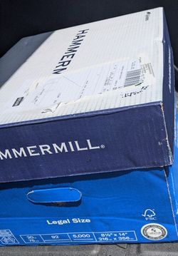 copy paper Hammermill 8.5" x 14" 5000 sheets $39