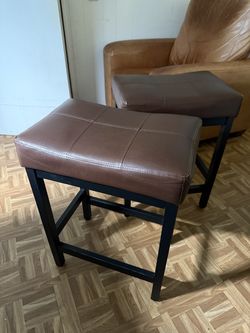 Brown Saddle Counter Stools (Set of 2)