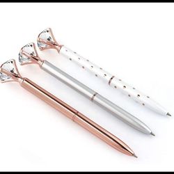 Set Of 3 Diamond Topped Pens
