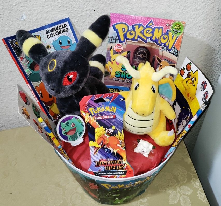 POKEMON GIFT BASKET. ( PICK UP IN MODESTO)