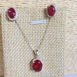  SilverEarring silver necklaceJuly birthdays Stone July  birthday earring July birthday necklace