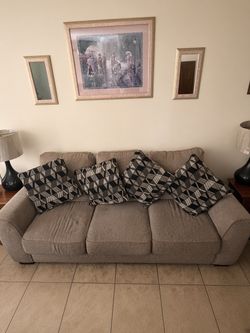 Beige Corduroy Sofa Set – Excellent Condition
