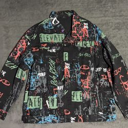 Multi-Coloured Streetwear Denim Jacket men’s XL