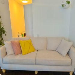 86” Beige Sofa Modern Scandinavian Style