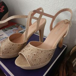 Nude Sparkle Heels
