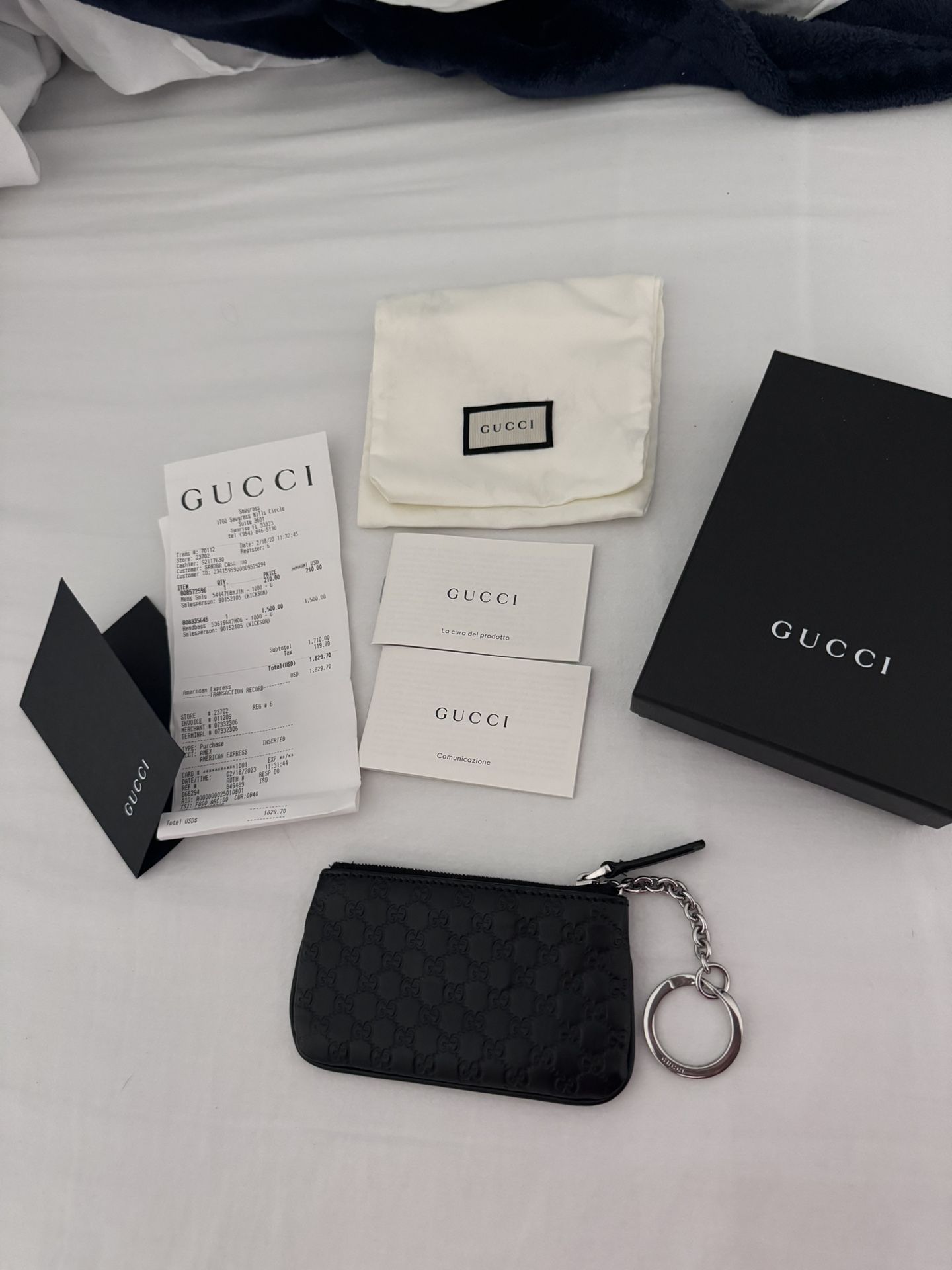 GUCCI micro GG Leather Key Card Case