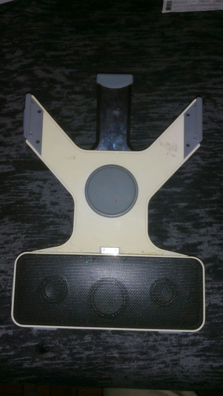 Brookstone iDesign Portable Speaker Docking Station for iPad and iPad 2 #711226 works great.