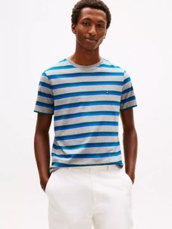 Tommy Hilfiger Stripe Everyday T Shirt Grey Blue Men M Or XL NWT