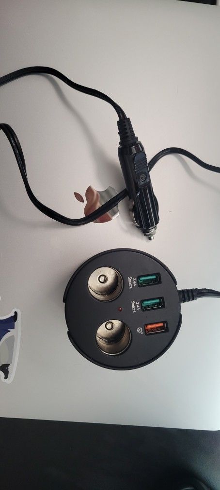 Car Charger Fast Quick Charge 3.0 USB HUB Cup Holder Adapter for iPhone 11 Pro XS XR X 8 iPad Samsung Galaxy S10 S9 Plus S8 - Dual Socket Lighter Spli