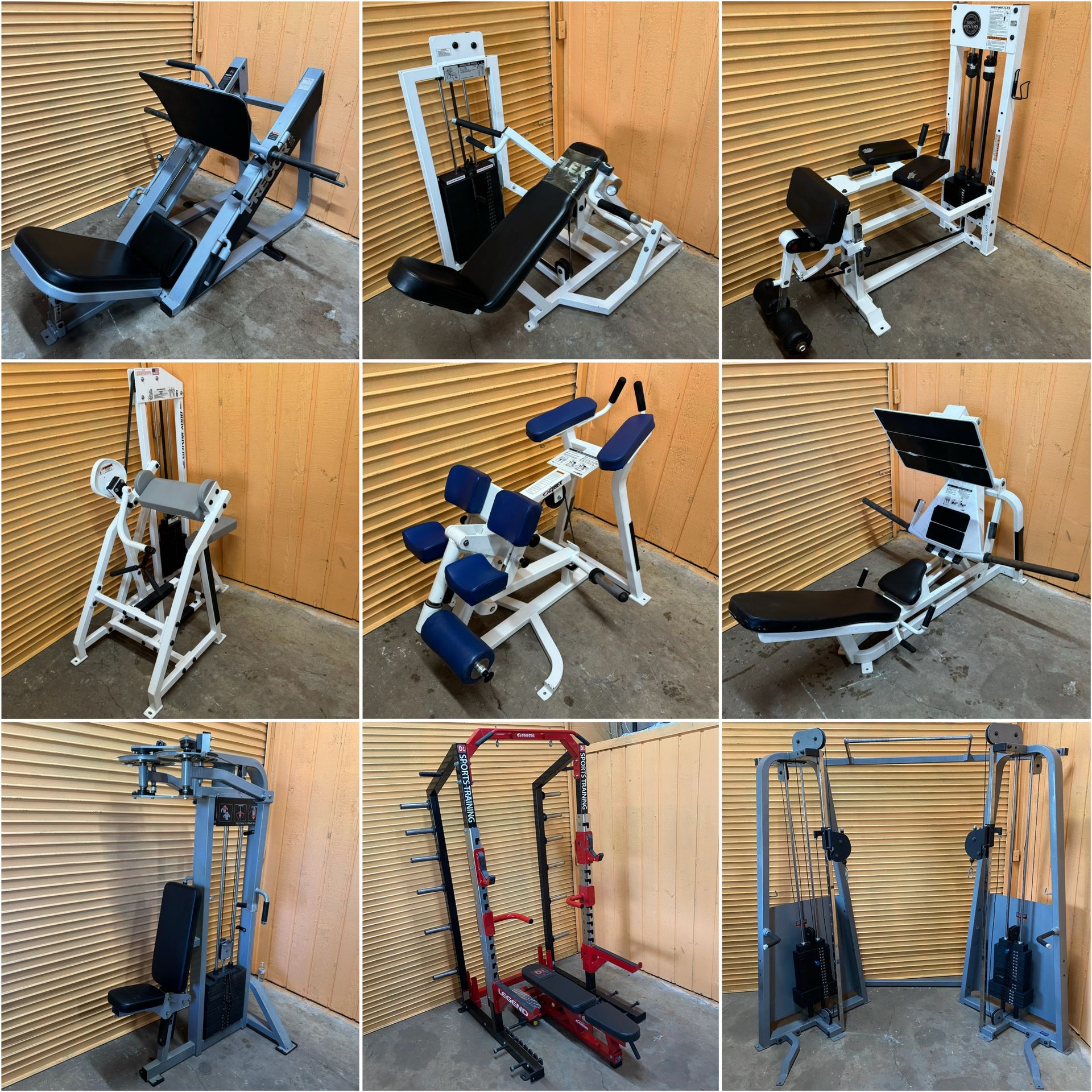 Gym Fitness Dumbbell Olympic Weight Plate Bar Barbell Power Squat Rack Bench Extension Chest Elliotical Treadmill Bike