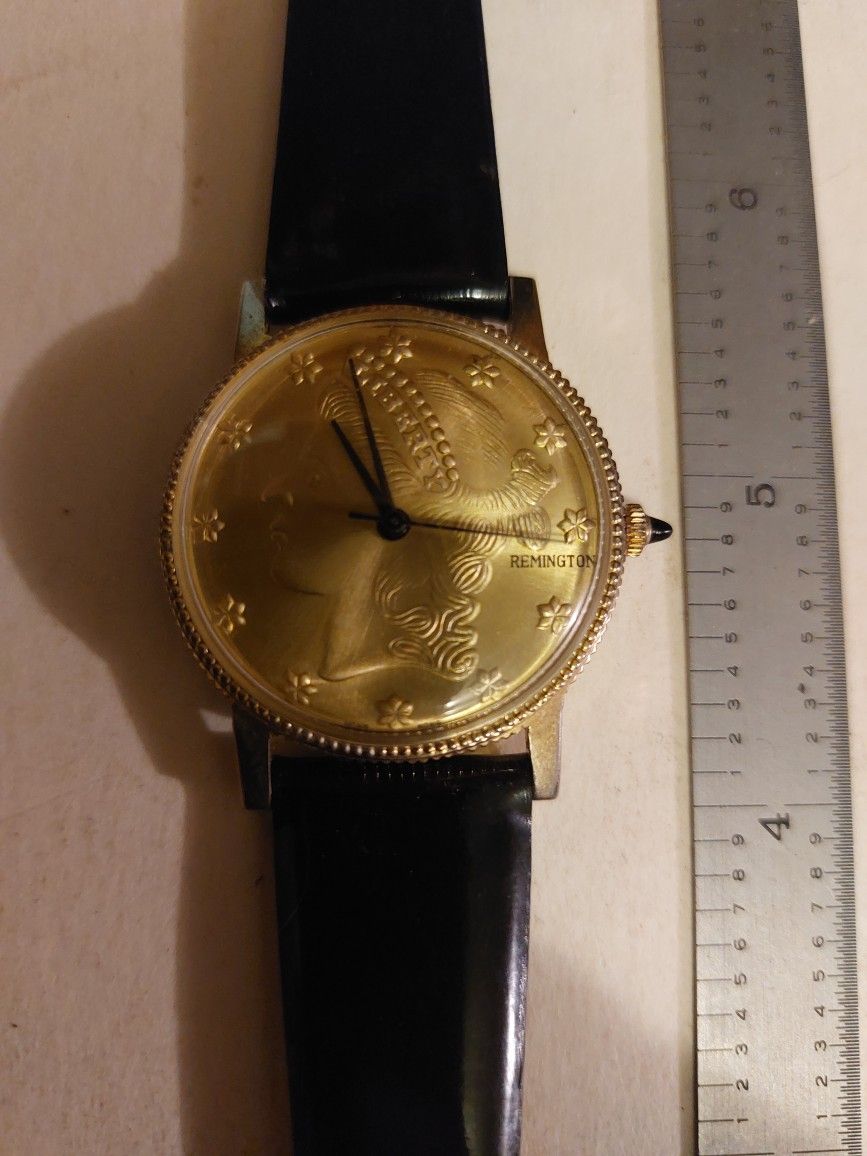 Vintage Remington Women's Lady Liberty Coin Watch