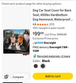 Dog Car Seat Cover