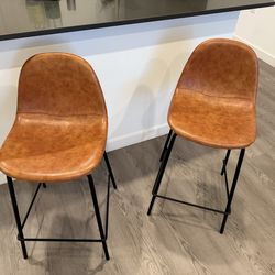 Brown Leather Barstool