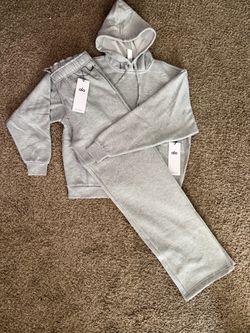 Alo Yoga Gray Hoodie and Jogger Set