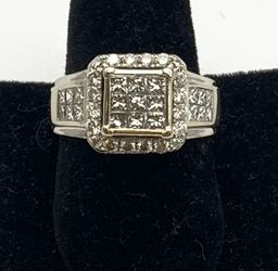White gold diamond ring #29688