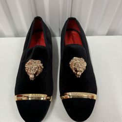 NEW!  Men's Meijiana Luxury Wedding Party Black Velvet Loafers Shoes Size 9