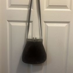 Vintage 70s James Culver Moulin Rouge Leather & Jeweled Pewter Purse