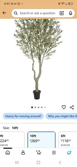 Árbol de Olivo Artificial Grande de 10 Pies - ¡Nuevo en Caja