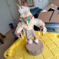 Native American Eagle Kachina Doll on Wood Base DADA YAZZIE