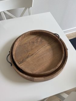 Two wooden trays