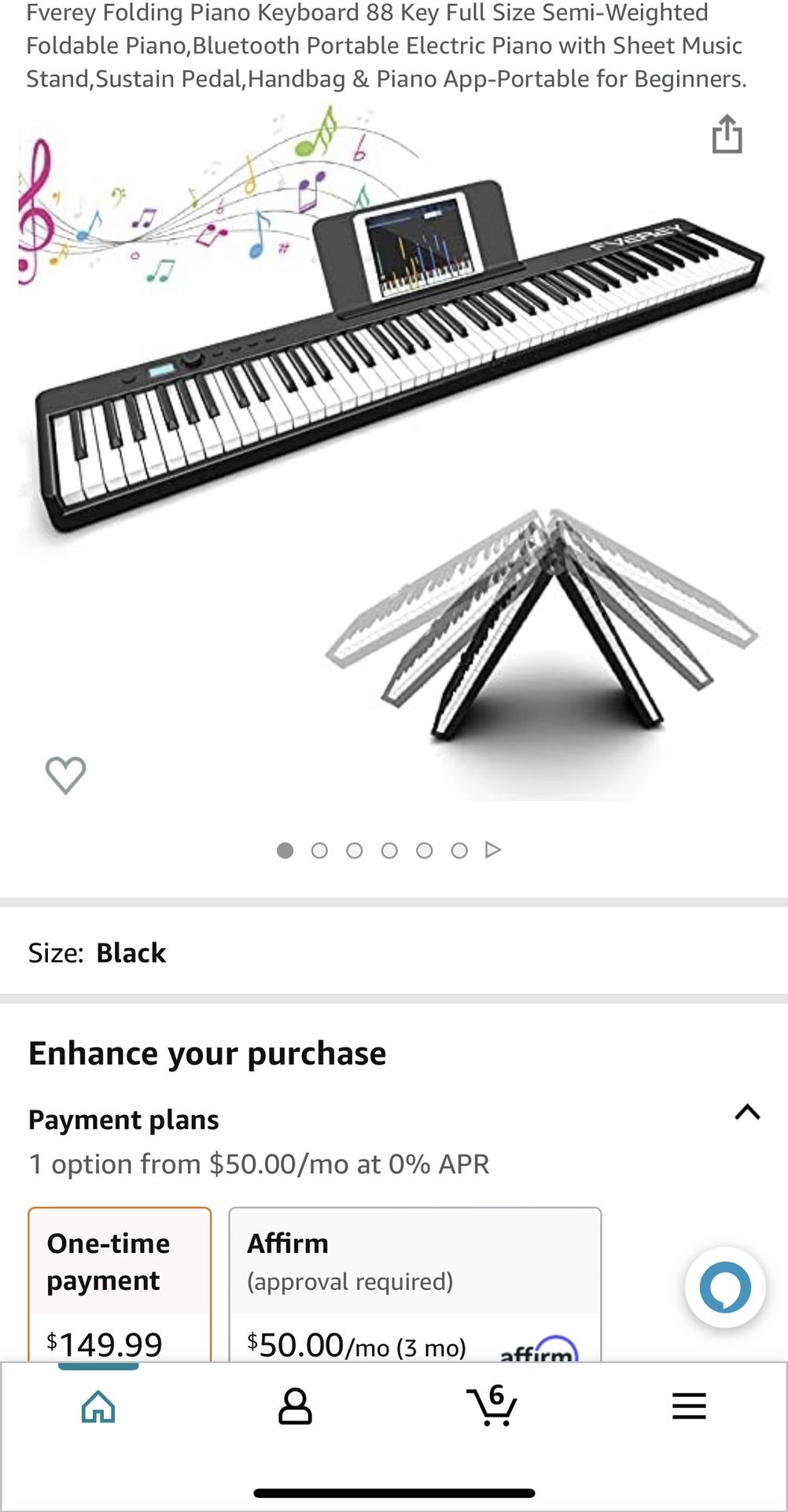 Fverey Folding Piano Keyboard 88 Key Full Size Semi-Weighted Foldable Piano,Bluetooth Portable Electric Piano with Sheet Music Stand,Sustain Pedal,Han