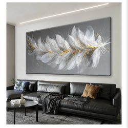 Minimalist White Feather Wall Art