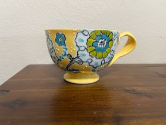 Anthropologie Elka Ayaka Pedestal Floral Mug