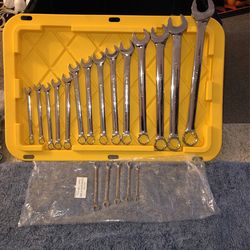 BRAND NEW !! GEARWRENCH 19 PIECE SAE LONG PATTEN 12 POINT COMBINATION WRENCH SET ! .. NEW 