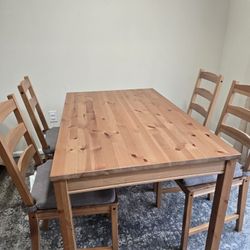 Move Out Sale: Ikea Dining Table With Four Chairs