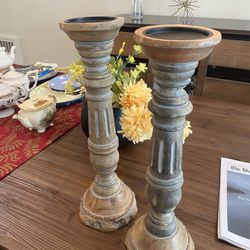 Wood Candle Stick Holders 