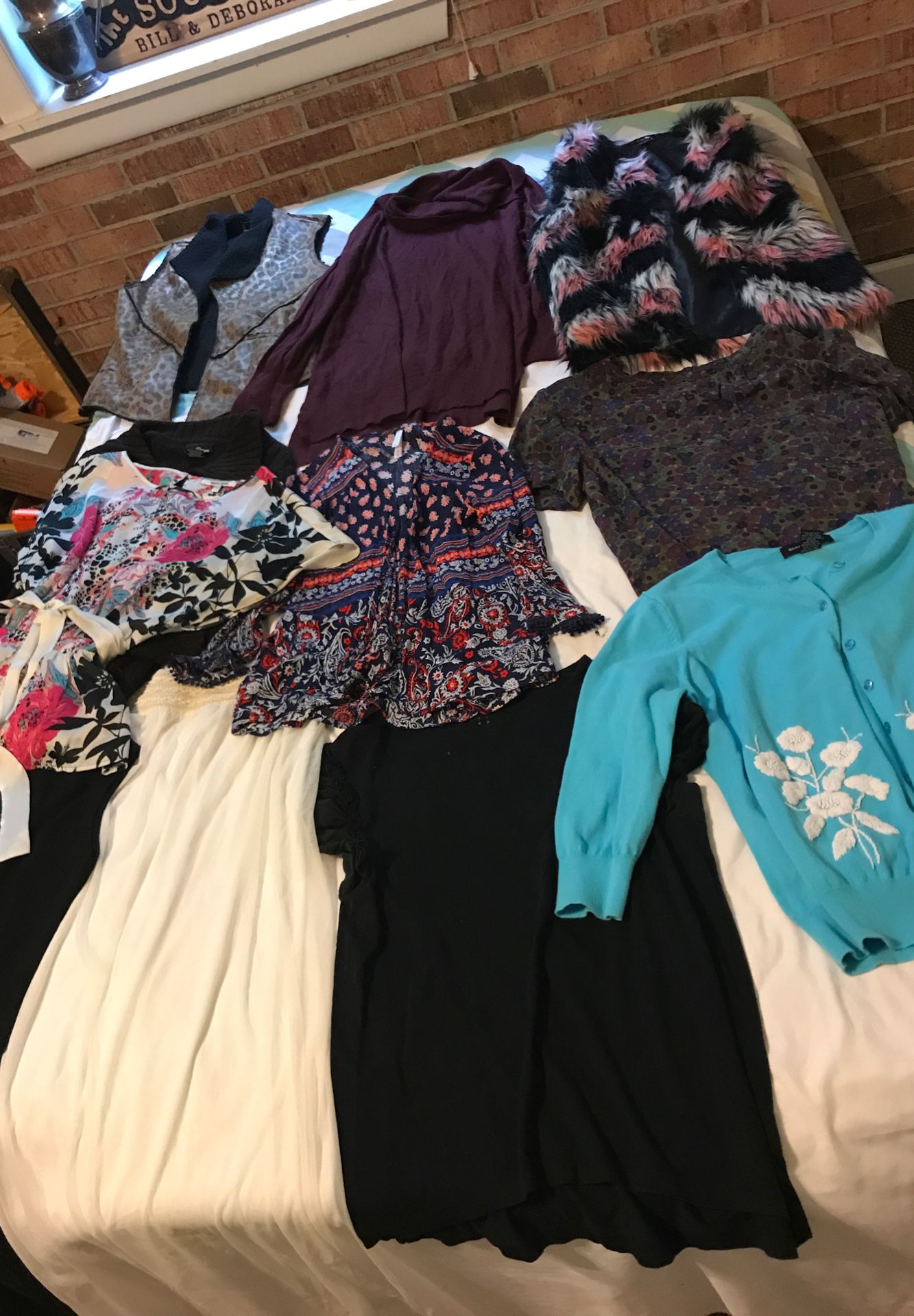 Ladies small medium large skirts tops vests dresses sweaters