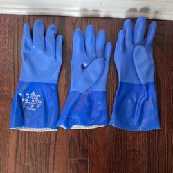 New! Showa Atlas 660 Chemical Protection Gloves! Rough-Finish, Triple-Dipped PVC!