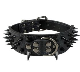 Large Dog Collars (Black Stud ) Various sizes are available, size chart , SHIPPING ONLY/NO EXCEPTIONS