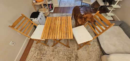 Great deal: Transforming Living Room Table and Wooden Patio Table and Chairs Set