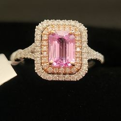 White & rose Pink Shapphire 