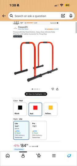 Dip Stand Station, Heavy Duty Ultimate Body Press Bar with Safety Connector for Tricep Dips